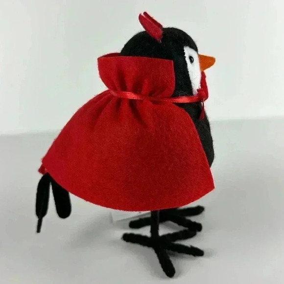 Halloween Black Bird dressed as a little DEVIL NWT 6.5” tall - Picture 4 of 4